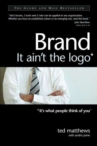 Cover of 'Brand it ain't the logo' a book about branding by Ted Matthews with Andris Pone.